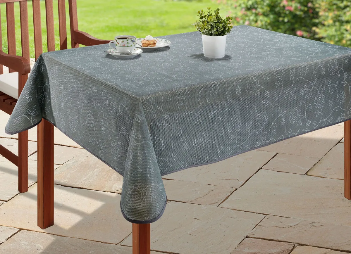 Hot BADER Abwaschbare Garten-Tischdecke anthrazit
