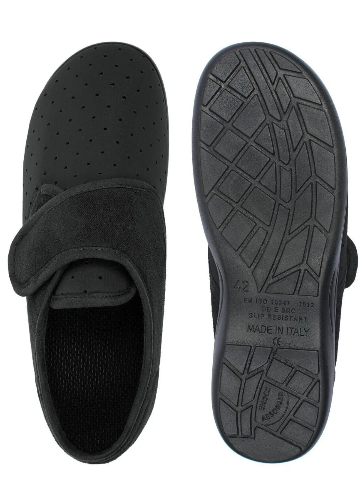 Clearance BADER Aerosoft® Flex Stretch-Klettslipper von Jürgen Hirsch® SCHWARZ