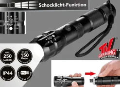 Hot MAXXMEE Akkubetriebene Taschenlampe SCHWARZ