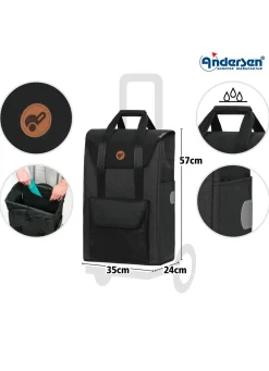 New BADER Andersen Einkaufsroller mit Sitzmöglichkeit SCHWARZ