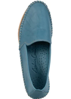 Discount BADER Andrea Conti, klassische Damen-Slipper, Weite G, mit herausnehmbarem Fußbett BLAU