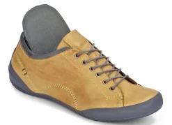 New BADER Andrea Conti, klassische Damen-Schnürschuhe, mit herausnehmbarem Lederfußbett SENFGELB