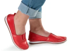 Clearance BADER Andrea Conti, leichte Damen-Slipper, mit Gummizug ROT