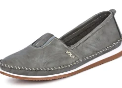 Online BADER Andrea Conti, leichte Damen-Slipper, mit Gummizug GRAFIT