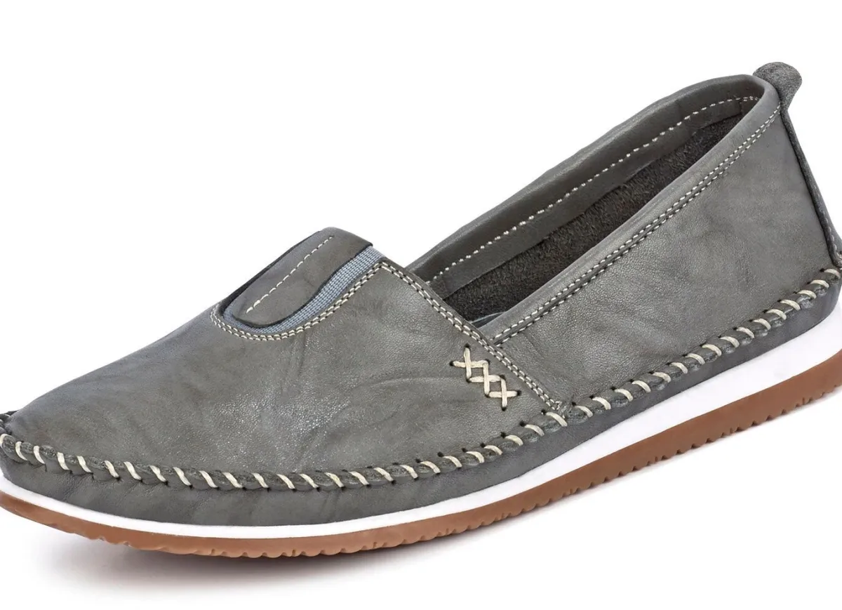 Online BADER Andrea Conti, leichte Damen-Slipper, mit Gummizug GRAFIT