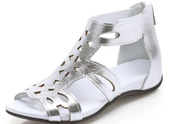BADER Andrea Conti, modische Damen-Sandalen, aus Leder SILBER