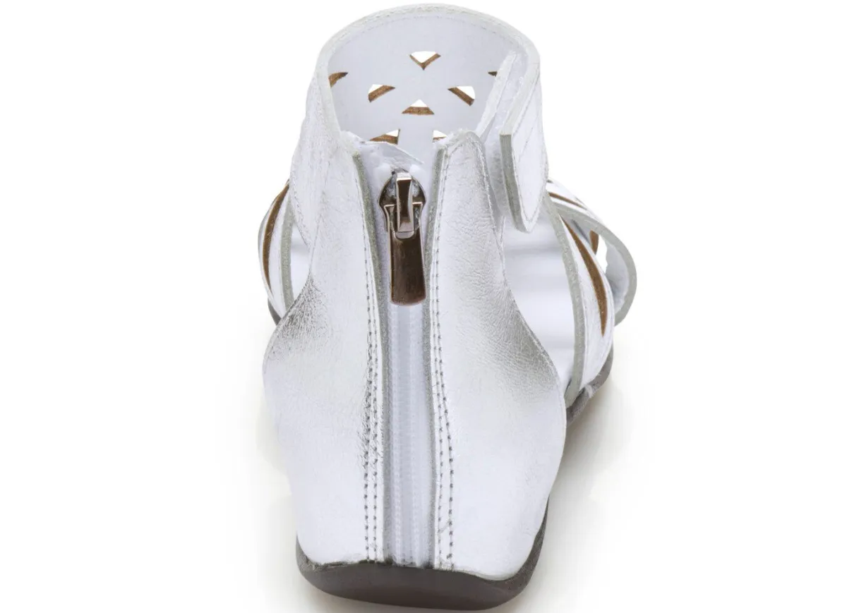 BADER Andrea Conti, modische Damen-Sandalen, aus Leder SILBER