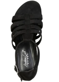 Outlet ANDREA CONTI , modische Damen-Sandaletten, Weite G, mit Gummizug SCHWARZ