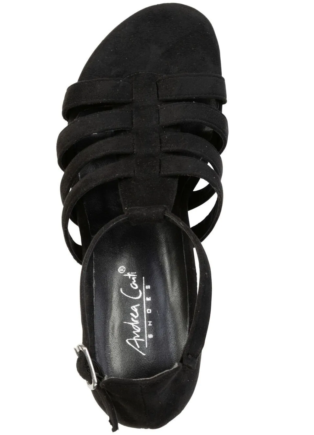 Outlet ANDREA CONTI , modische Damen-Sandaletten, Weite G, mit Gummizug SCHWARZ