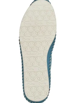 Online BADER Andrea Conti Mokassin-Slipper mit frechen Lederblüten JEANSBLEU