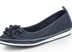 Online BADER Andrea Conti Mokassin-Slipper mit frechen Lederblüten MARINE