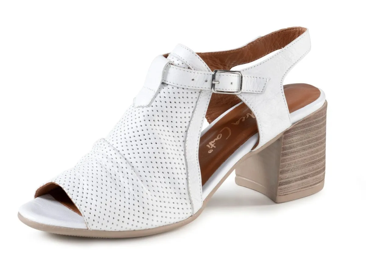 BADER Andrea Conti Sandalette mit Zier-Perforation WEISS