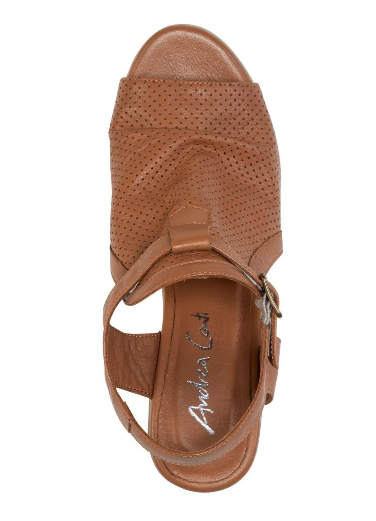 New BADER Andrea Conti Sandalette mit Zier-Perforation COGNAC