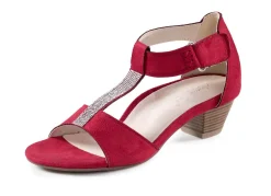 New BADER Andrea Conti, schicke Damen-Sandaletten, mit Klettspange ROT