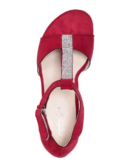 New BADER Andrea Conti, schicke Damen-Sandaletten, mit Klettspange ROT