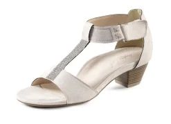 BADER Andrea Conti, schicke Damen-Sandaletten, mit Klettspange HELLBEIGE