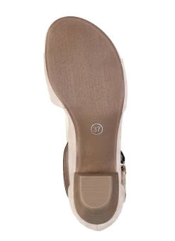 BADER Andrea Conti, schicke Damen-Sandaletten, mit Klettspange HELLBEIGE