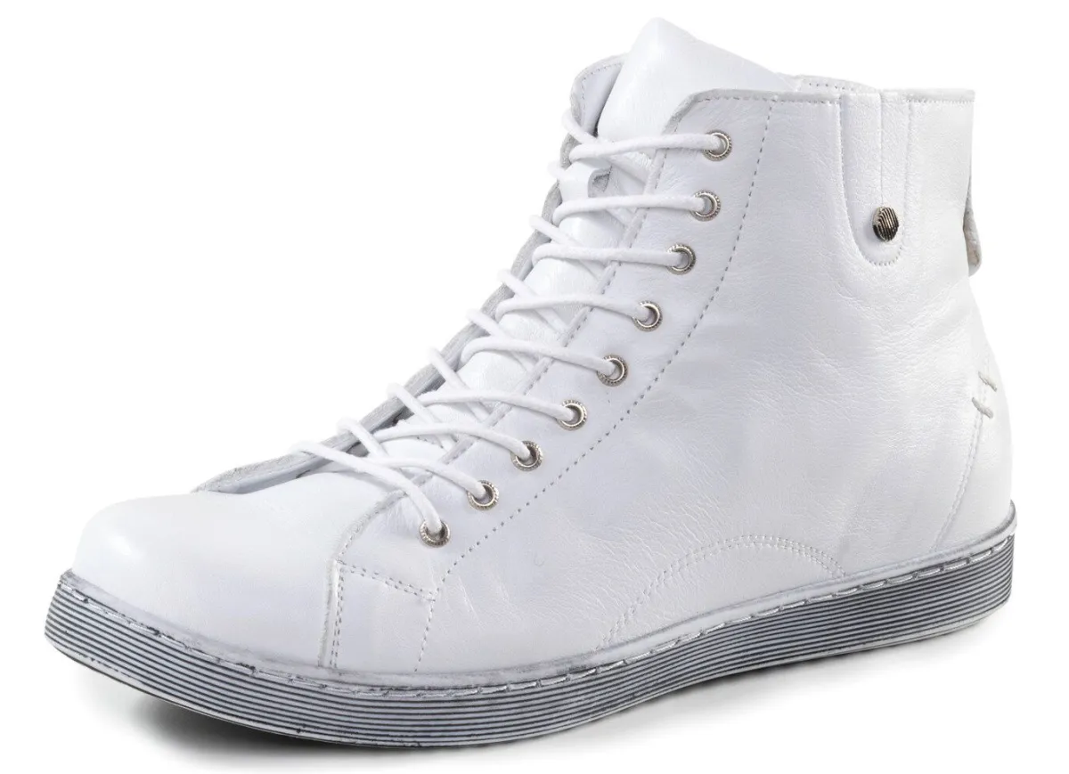 Clearance ANDREA CONTI Schnür-Bootie aus fein genarbtem Nappaleder WEISS