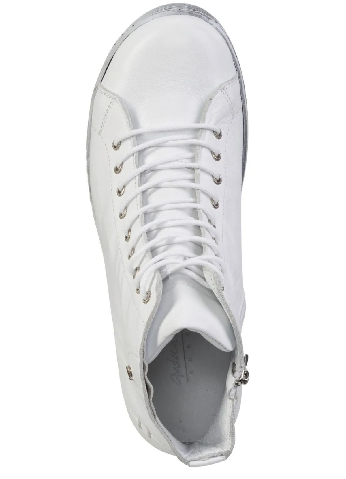 Clearance ANDREA CONTI Schnür-Bootie aus fein genarbtem Nappaleder WEISS