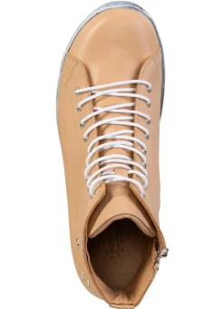 Online ANDREA CONTI Schnür-Bootie aus fein genarbtem Nappaleder CAMEL