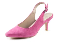 New BADER Andrea Conti Sling-Pumps aus weichem Samt-Chevreauleder PINK