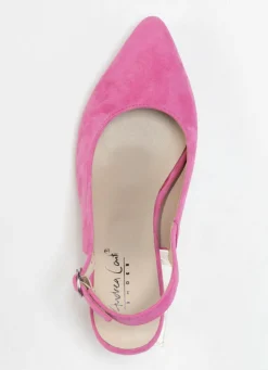 New BADER Andrea Conti Sling-Pumps aus weichem Samt-Chevreauleder PINK