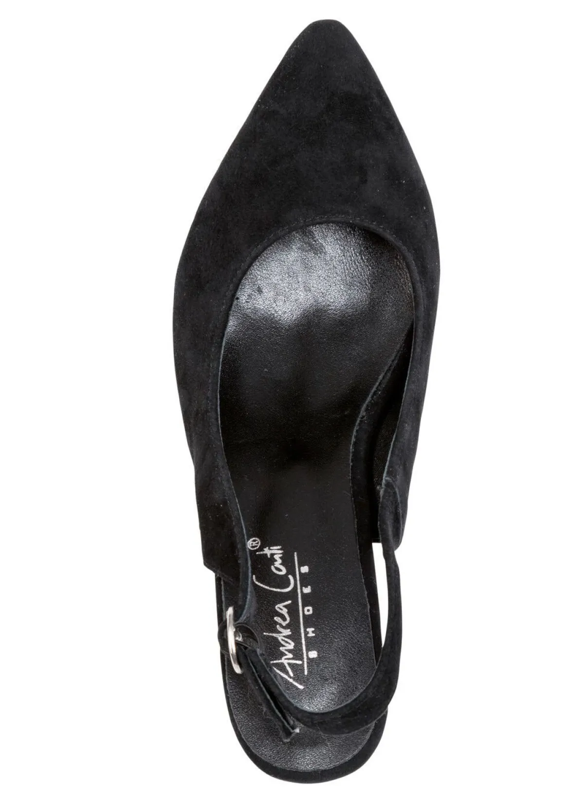 Hot BADER Andrea Conti Sling-Pumps aus weichem Samt-Chevreauleder SCHWARZ