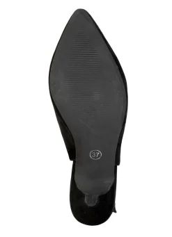 Hot BADER Andrea Conti Sling-Pumps aus weichem Samt-Chevreauleder SCHWARZ