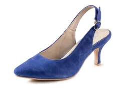 Best BADER Andrea Conti Sling-Pumps aus weichem Samt-Chevreauleder ROYAL