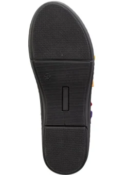 Clearance ANDREA CONTI Slipper mit bunten, dekorativ eingesetzten Gummizügen SCHWARZ