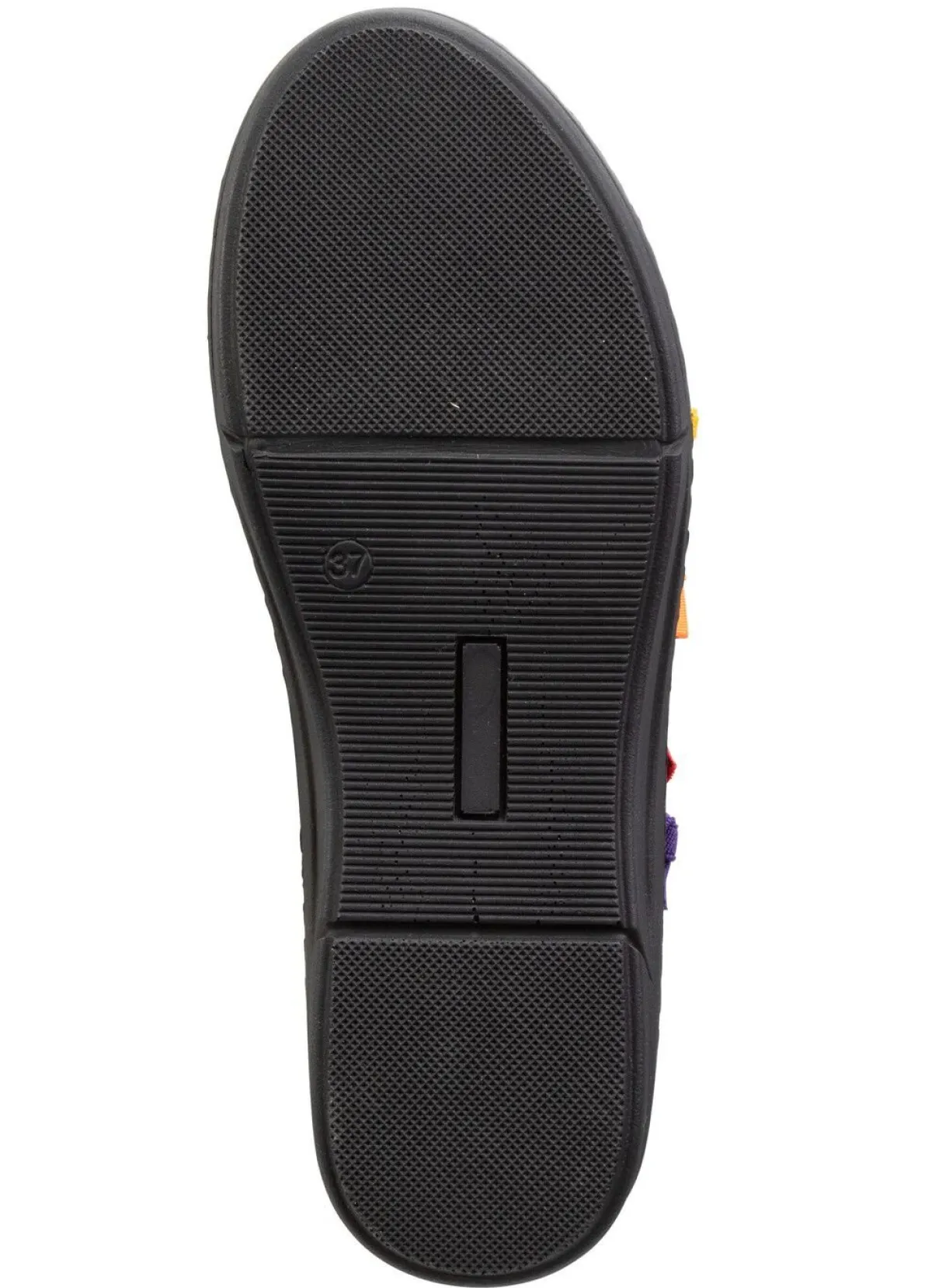 Clearance ANDREA CONTI Slipper mit bunten, dekorativ eingesetzten Gummizügen SCHWARZ