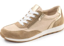 ANDREA CONTI , sommerliche Damen-Sneaker, Weite G, mit herausnehmbarem Fußbett BEIGE-TAUPE