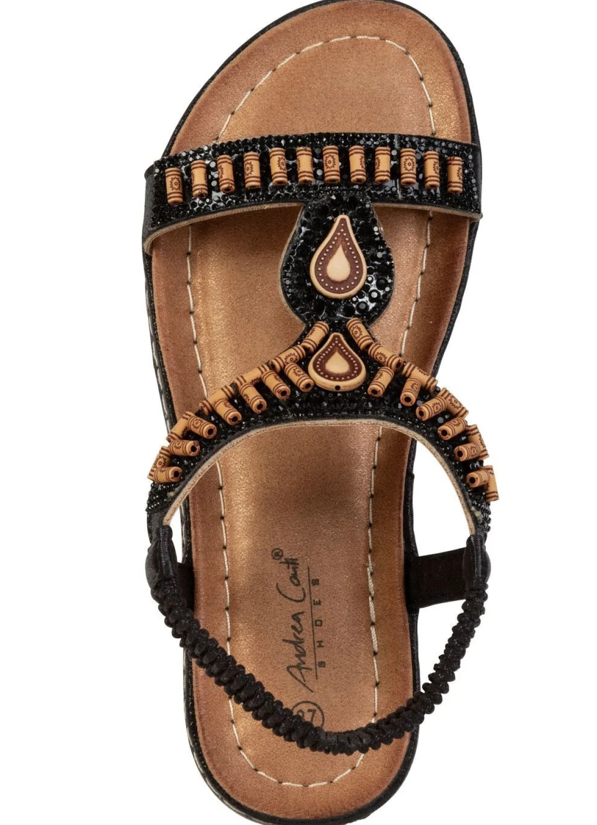 Discount ANDREA CONTI , stylische Damen-Sandalen, Weite G, mit elastischem Fersenriemchen SCHWARZ