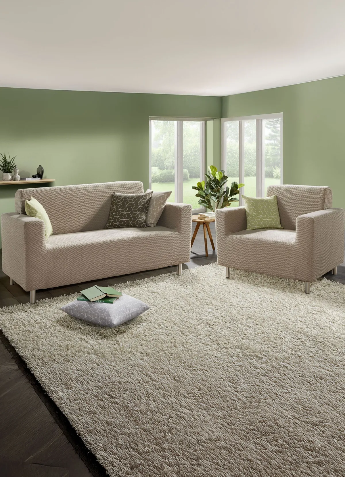 Clearance BADER Angenehm weiche Stretchbezüge beige
