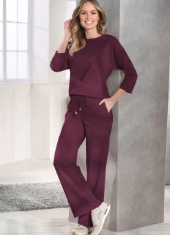 Sale BADER Angesagte Hose in modischer Weite BORDEAUX