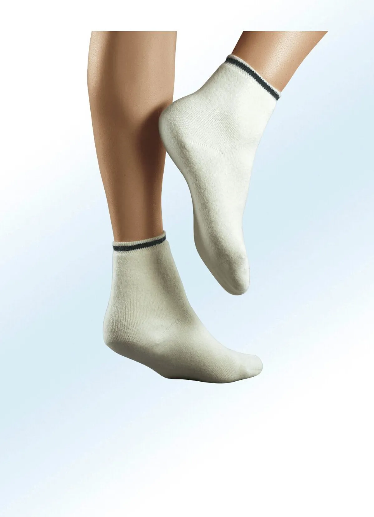 Discount BADER Angora-Bettsocken mit weichem Softbund WEISS