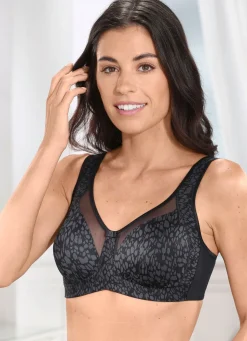 Clearance BADER Anita BH mit attraktivem Raubtierdessin SCHWARZ