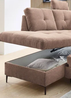 Discount BADER Ansprechende Polsterecke mit komfortabler Bettfunktion hellbraun