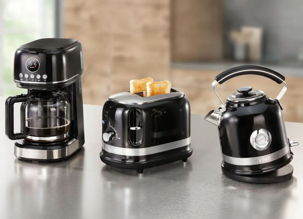 Clearance BADER Ariete Frühstücksserie moderna im Retro-Design SCHWARZ