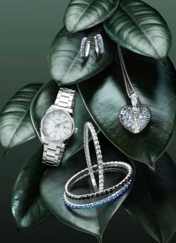 New BADER Armband aus Edelstahl mit weißen Kristallen