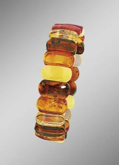 Outlet BADER Armband, echte bunte Naturbernsteine