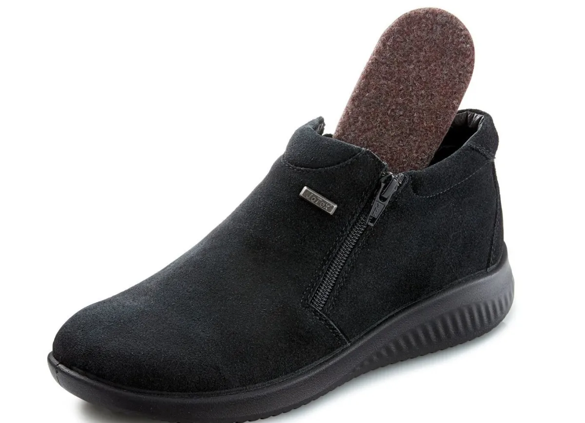 Online BADER Atmungsaktive Damen-Boots, Winterschuhe, Weite K, mit Reißverschluss SCHWARZ