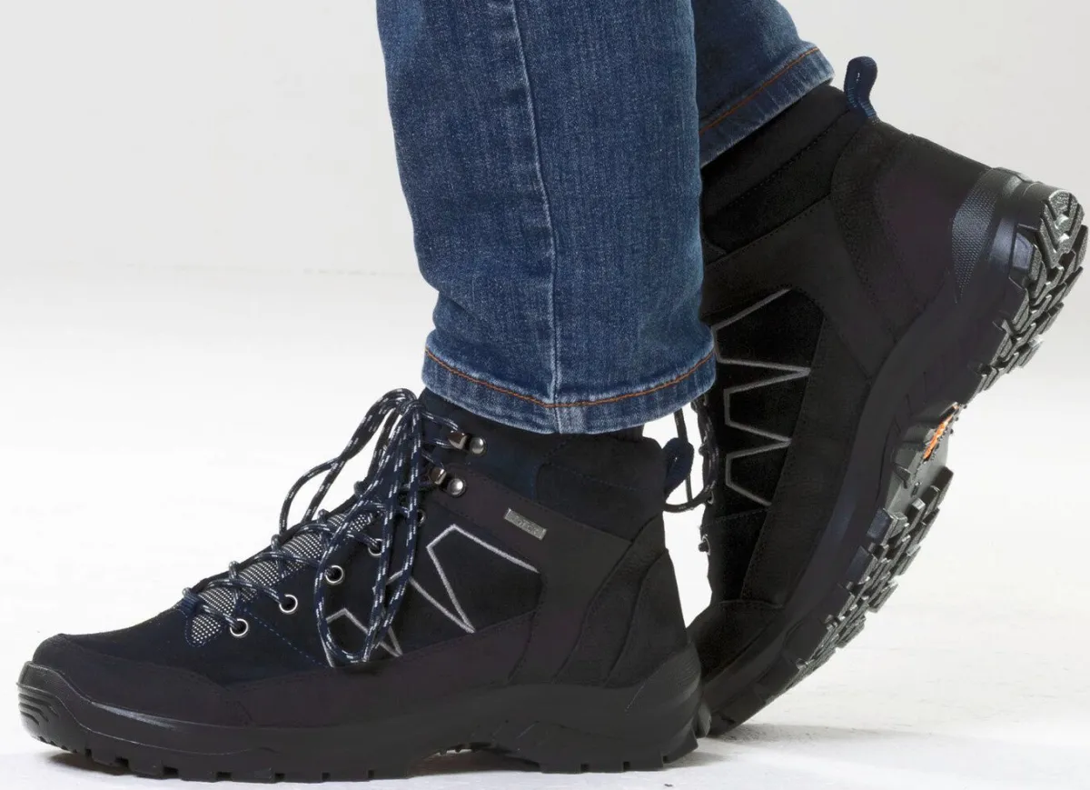 Clearance BADER Atmungsaktive Herren-Boots, Weite K, mit herausnehmbarem Fußbett SCHWARZ-NACHTBLAU