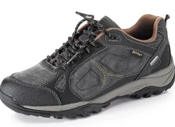 Discount BADER Atmungsaktive Herren-Schnürschuhe, mit herausnehmbarem Fußbett GRAU-SCHWARZ-COGNAC