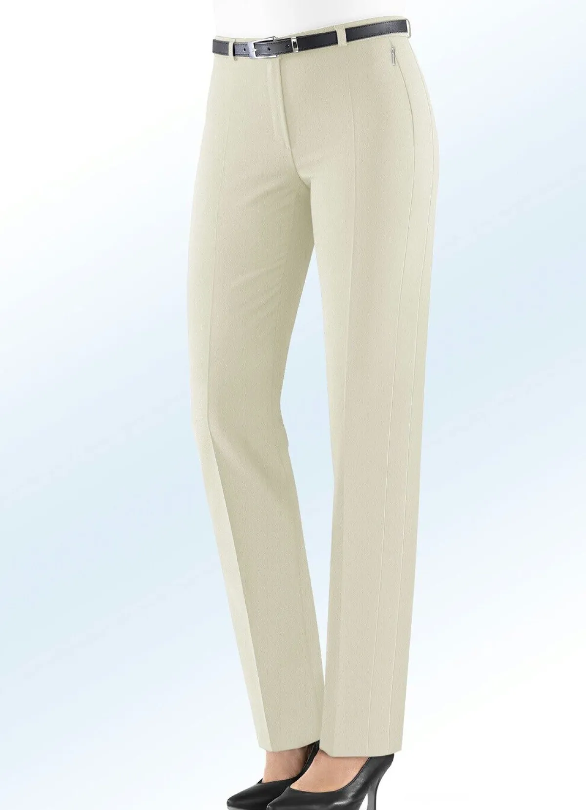 KLAUS MODELLE MADE IN GERMANY Attraktive Hose mit Stretchbund BEIGE MEL.