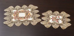 BADER Aufwendig gearbeitete Accessoires mit reichem Blatt- und Rankendeko ECRU