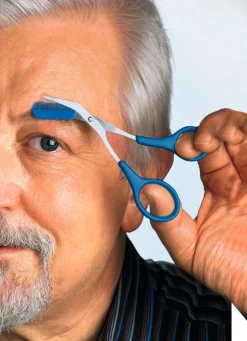 Best BADER Augenbrauen-Schere BLAU-SILBER