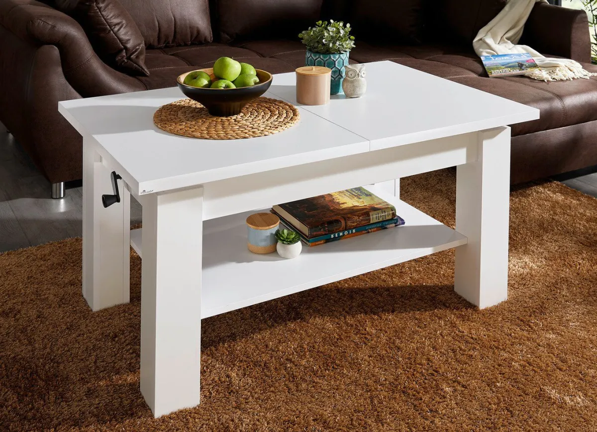 Clearance BADER Ausziehbarer Couchtisch WEISS