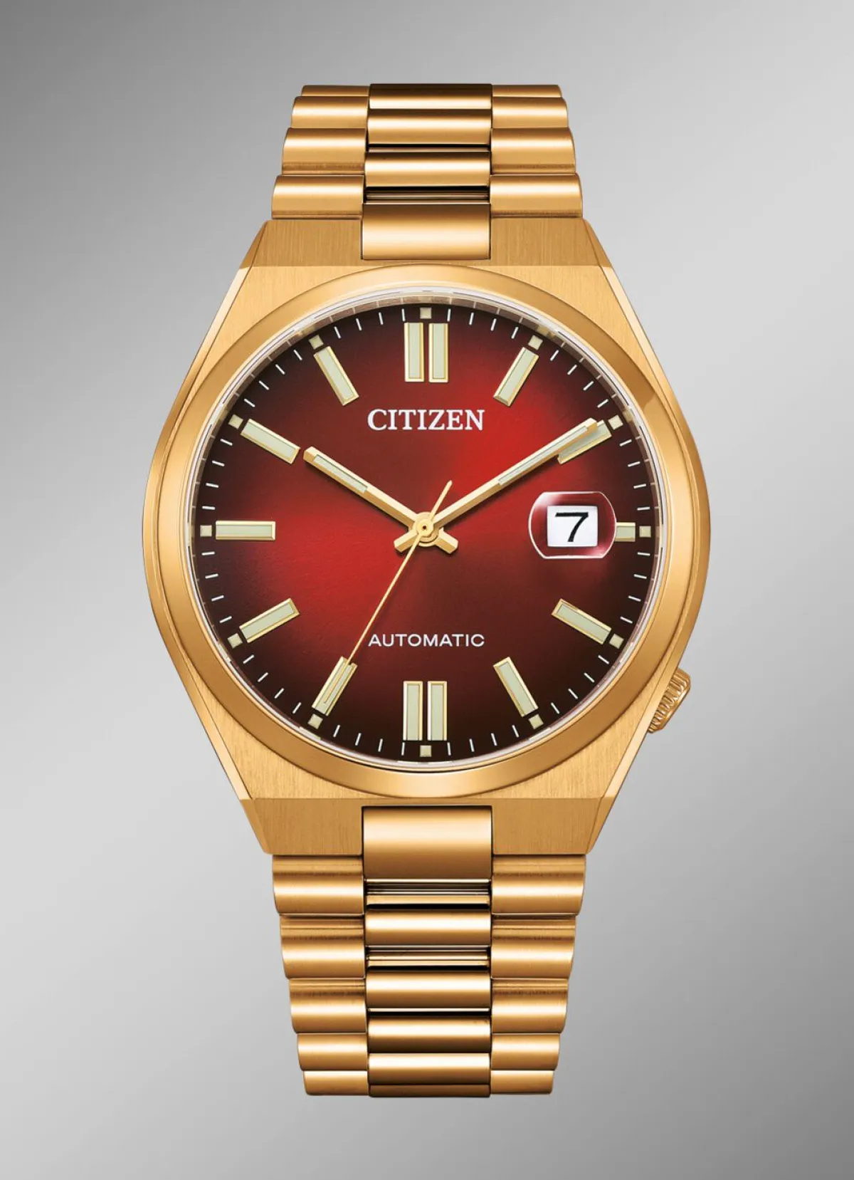 Sale CITIZEN Automatik Herrenuhr aus Edelstahl ROT