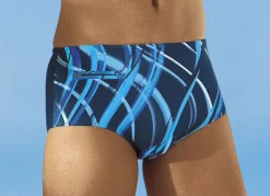 Hot BADER Badehose in höherer Slipform mit Reißverschlusstasche MARINE-TÜRKISBLAU